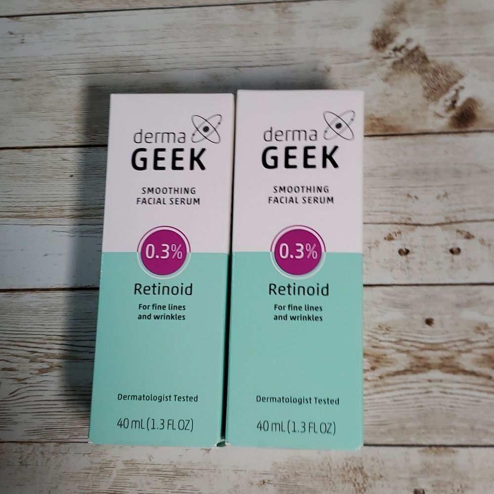 NEW NWT 2 Dermageek Smoothing Facial Serum Retinoid 0.3% For Fine Lines Wrinkles